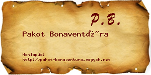 Pakot Bonaventúra névjegykártya